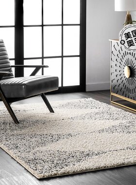 nuLOOM Scarlette Abstract Diamonds Soft Shag Area Rug - 灰白