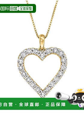 自营 Ross-Simons 18 克拉金钻石心形吊坠项链 - 16 英寸 美国奥