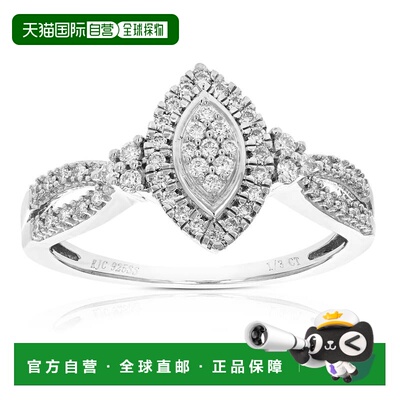 自营vir jewels1/3 克拉圆形切割实验室培育钻石订婚戒指 .925 纯
