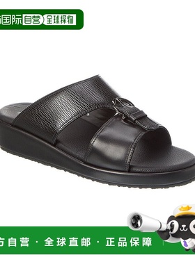 自营 salvatore ferragamoFerragamo Murray 皮革凉鞋 - 黑色 美