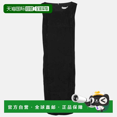 自营Marina Rinaldi Black Brocade Nylon Sleeveless Midi Dress