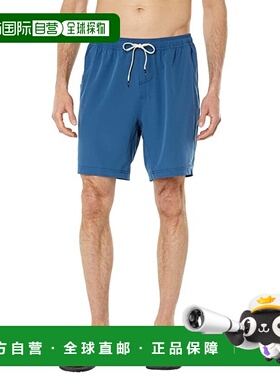 自营 Quiksilver After Surf短裤男式蓝色平前拉绳腰带JDM1700-蓝
