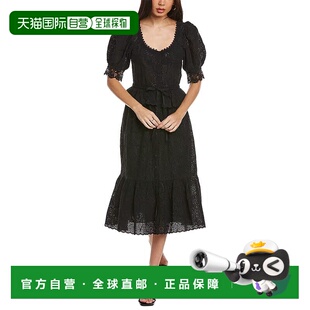 自营 Ulla Johnson 孔眼中长早秋新款连衣裙 黑色 美国奥莱直发