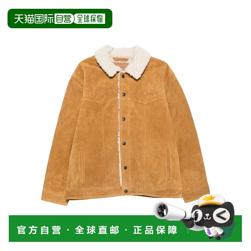 自营levi'sYellow Suede Jacket With Plush Shearling Collar -