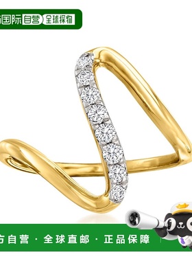 自营 Ross-Simons 18kt 金钻石波浪戒指 - 白色 美国奥莱直发