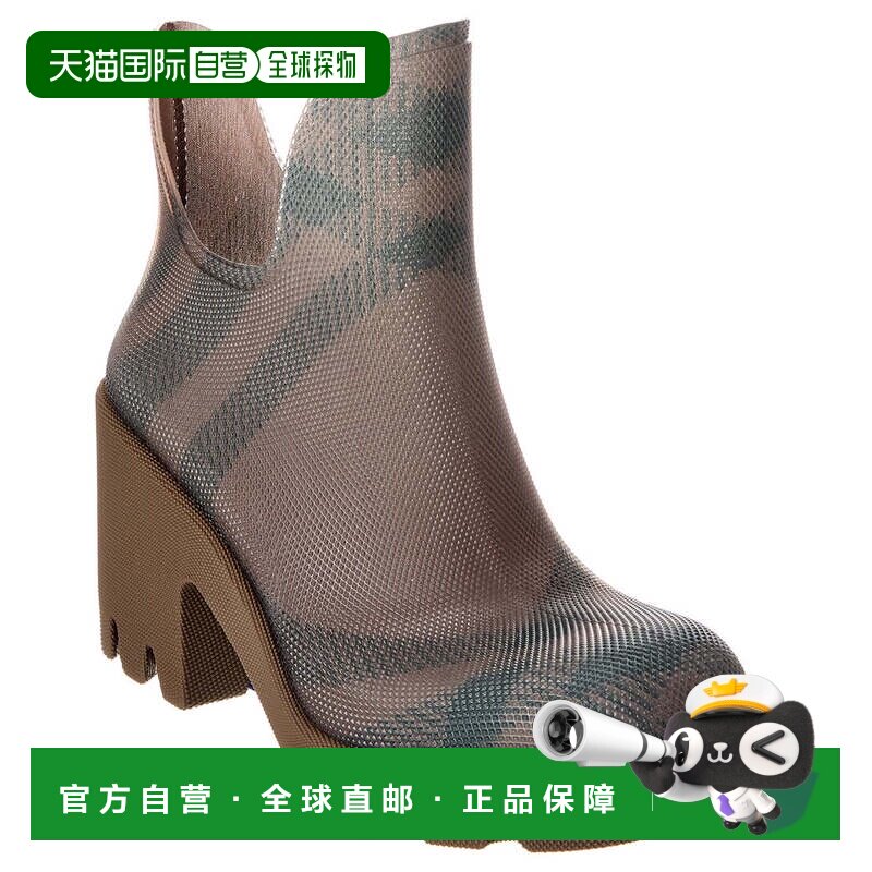 自营Burberry格子橡胶短靴-绿色 美国奥莱直发切尔西靴