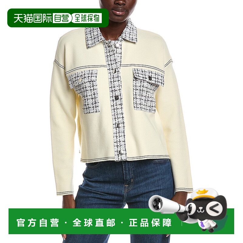 自营Nanette Nanette Lepore Tweed Trim Cardigan - white 美国