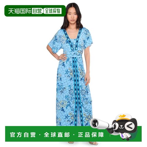 自营Lilly Pulitzer Lauralai长裙女装Bellevue蓝色断路器海滩GBO