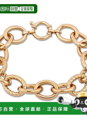 美国直邮Julianna B手链镀黄色纯银椭圆形链环设计感简约时尚