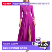 自营carla 美国奥莱直发连衣裙 紫色 ruiz卡拉 鲁伊斯带腰带礼服