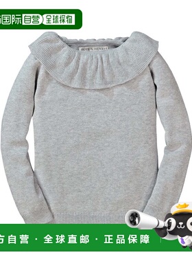 自营Hope & Henry Flounce Neck Sweater - grey 美国奥莱直发