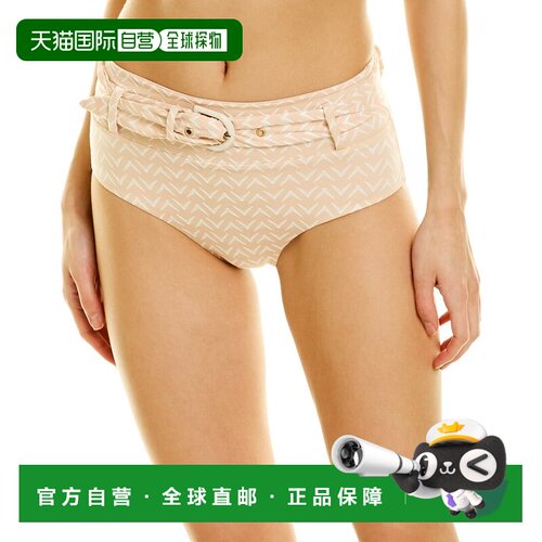 自营Revel Rey女士比基尼泳裤夏季游泳粉色花纹质感舒适  美国奥