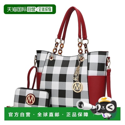 自营 mia k collectionBonita Checker 女士手提包 - 红色 美国奥