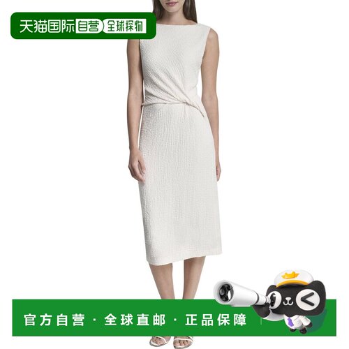 自营DKNY中长款连衣裙-白色 美国奥莱直发
