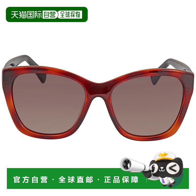 自营Salvatore Ferragamo Brown Cat Eye Ladies Sunglasses SF95