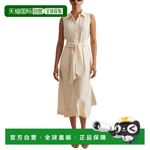 自营Reiss Morgan Sleeveless Shirtdress - cream 美国奥莱直发