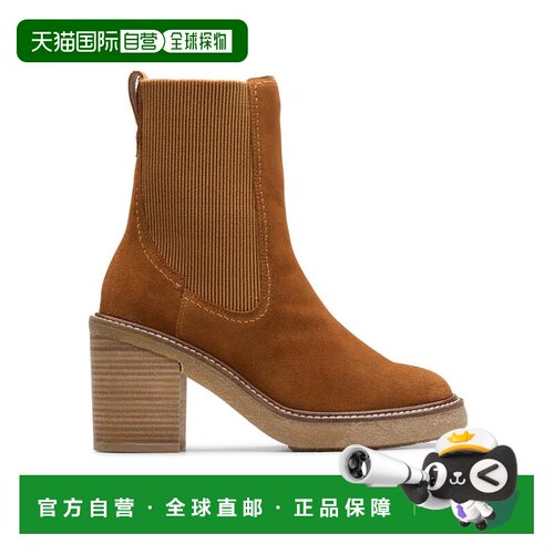 自营Clarks Cassiano Top in Brown Suede - mid tan suede 美国