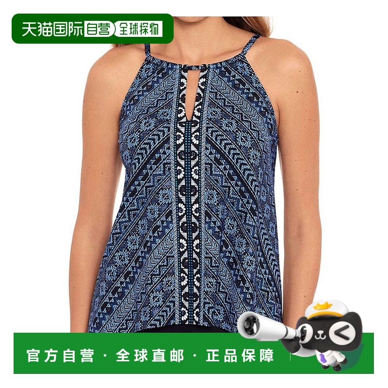 自营 miraclesuit蓝色亮片窥视孔比基尼上衣 - 蓝色 美国奥莱直发