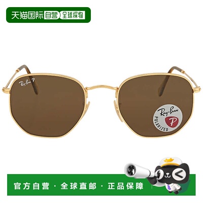 自营ray-banRay Ban Hexagonal Flat Lenses Polarized Brown Uni