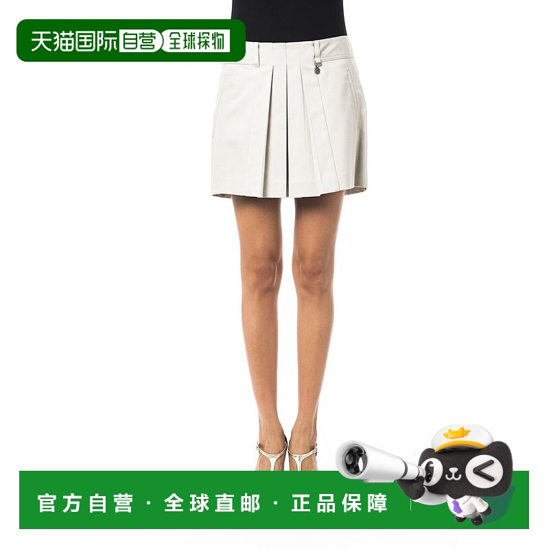 自营 BYBLOS 棉质女式半身裙 - 灰色 A字裙百褶裙 美国直发奥莱