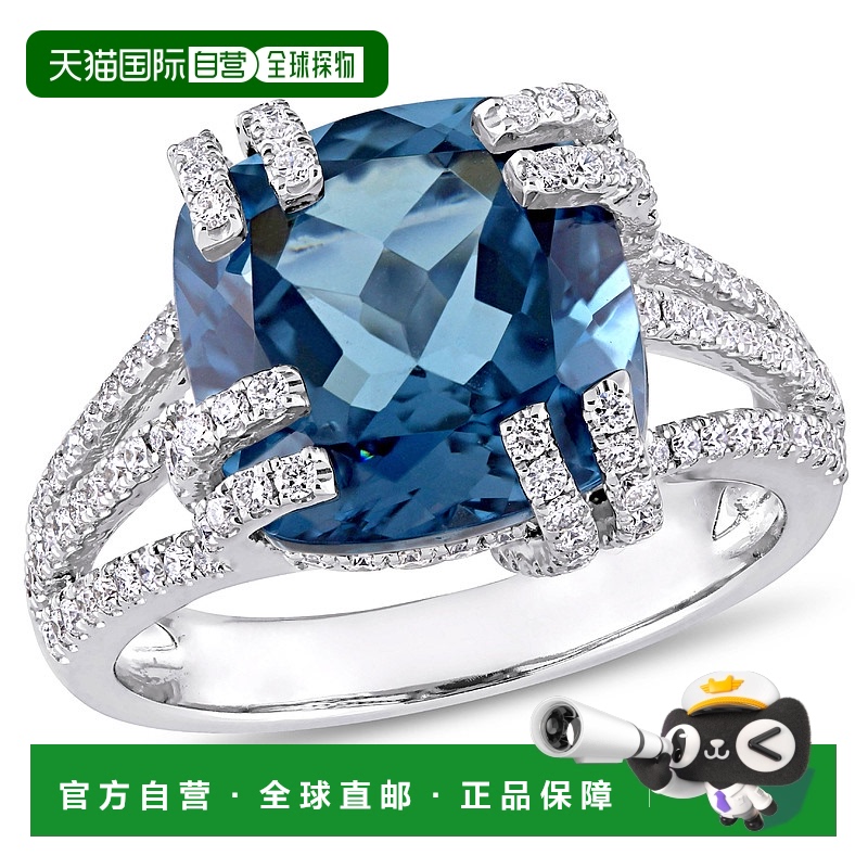 自营 Mimi & Max 7 1/3ct TGW London Blue Topaz 3/4ct TW Diamo