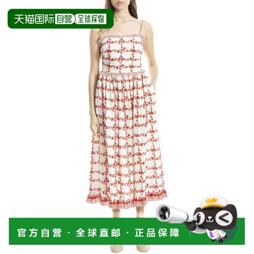 自营Max Studio Straight Neck Spaghetti Strap Maxi Dress - wh