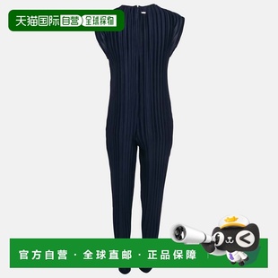 自营Armani Exchange Navy Blue Plisse Sleeveless Jumpsuit - n