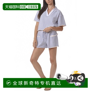 splendidCassie 白色 自营 Terry条纹Polo衫 美 海港色 海港