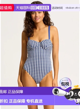 自营Seafolly Bella Swimsuit Women's Ultramarin High Cut Unde