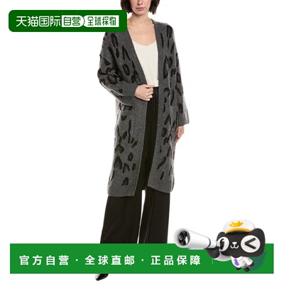 自营Vince Camuto Animal Print Long Cardigan - gray 美国奥莱
