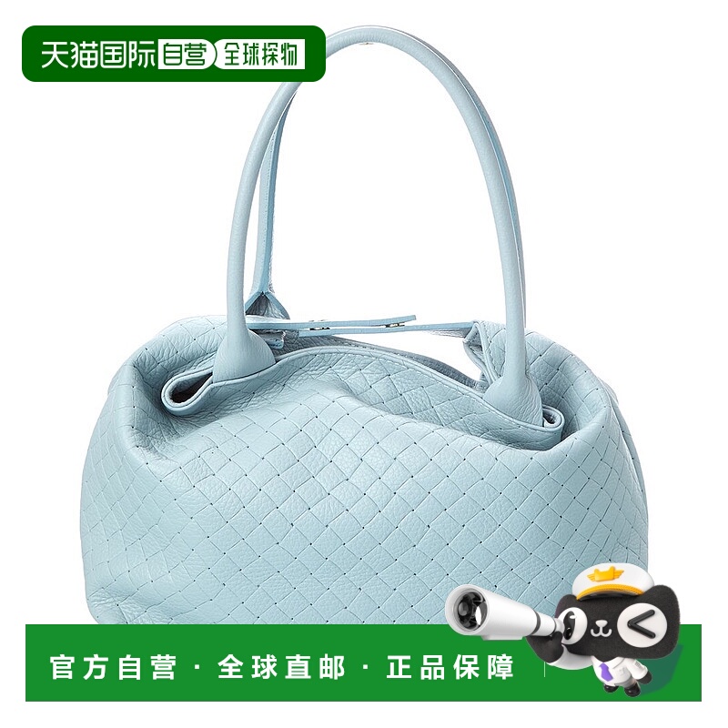 自营persaman new yorkPersaman纽约Zoey16压花皮革手提包-蓝色