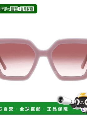 自营Longchamp Pink Gradient Irregular Ladies Sunglasses LO79