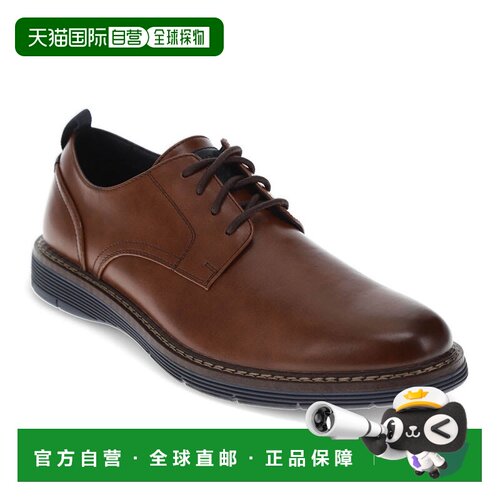 自营Dockers Mens Easedale连衣裙休闲系带牛津白兰地 美国奥莱直