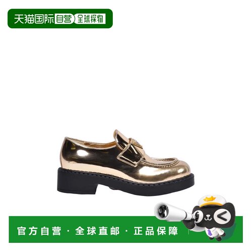 自营pradaRubber Sole Loafer Plateau - Gold - black 美国奥莱