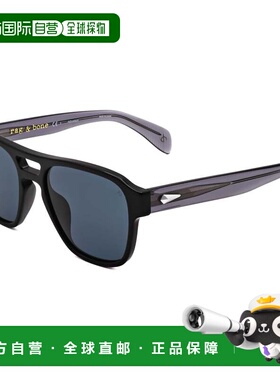 自营rag & boneRag&Bone男士54毫米黑色太阳镜-黑色 美国奥莱直发