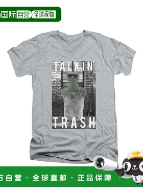 自营 gildan芝麻街 Talkin Trash 短袖成人 V 领优质棉质 T 恤/T