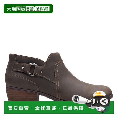 自营 Clarks Charlten Grace棕色皮革-灰褐色油性皮革 美国奥莱直