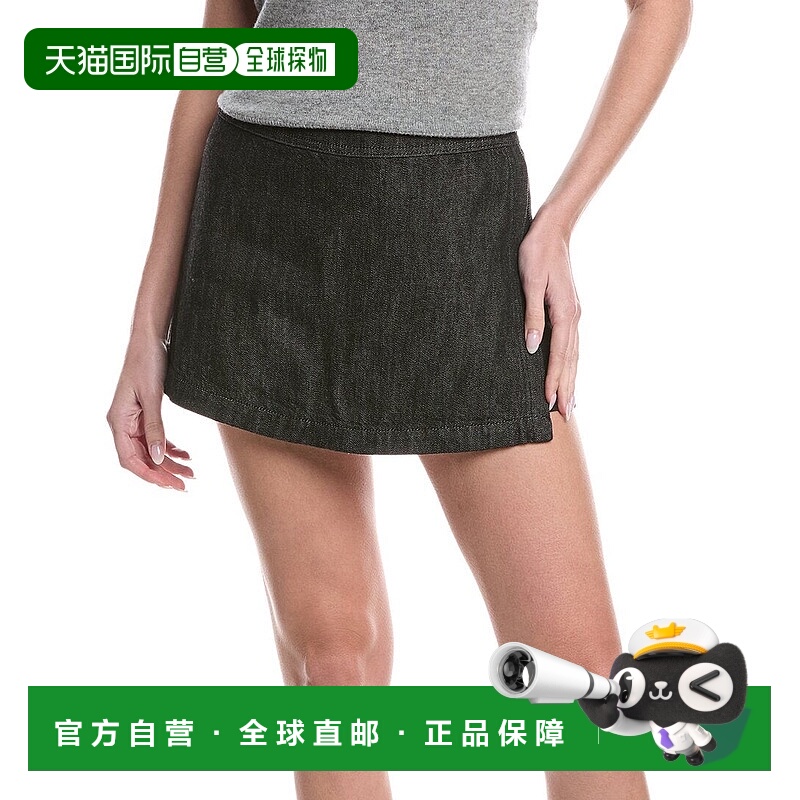 自营alice + olivia Lakelyn Denim Skort - black 美国奥莱直发