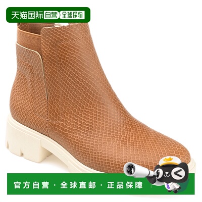 自营 Journee Collection女式Jeeva内拉链高跟靴-干邑白兰地 美国