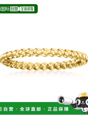 自营 Ross-Simons 意大利 14kt 黄金串珠戒指 - 黄色 美国奥莱直