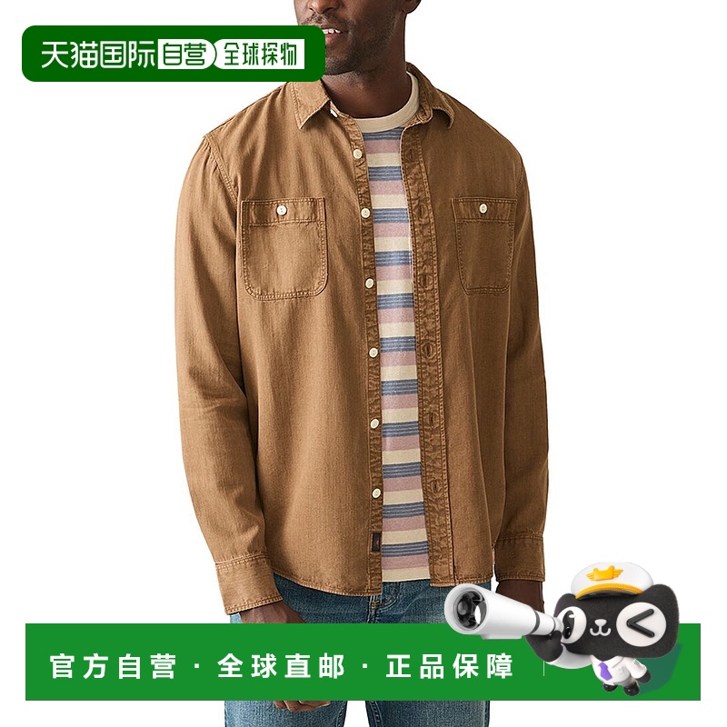 自营 Faherty久经考验的Chambray亚麻混纺T恤-米色 美国奥莱直发