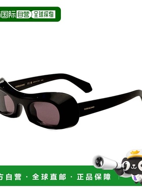 自营 salvatore ferragamo菲拉格慕女式51毫米黑色太阳镜-黑色 美