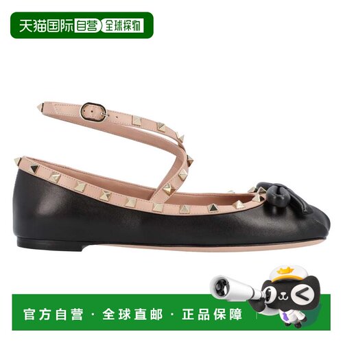自营valentinoRockstud Ballet Flats Black - black 美国奥莱直