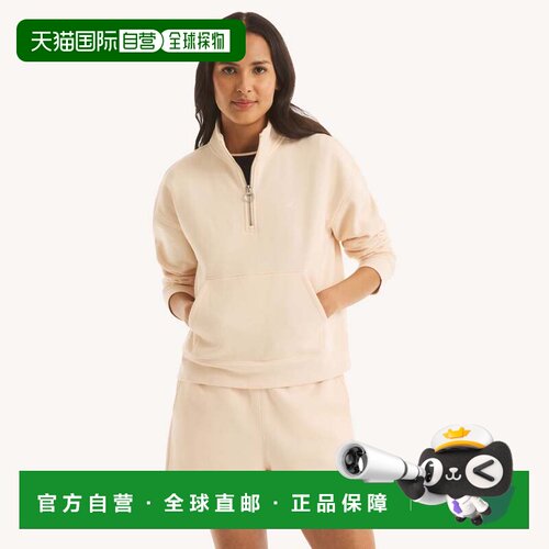 自营Nautica Womens Fleece Quarter-Zip - abalone heather 美国