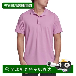 美国奥莱直发 自营 reebok茉莉粉色男式 短袖 表演训练Polo衫