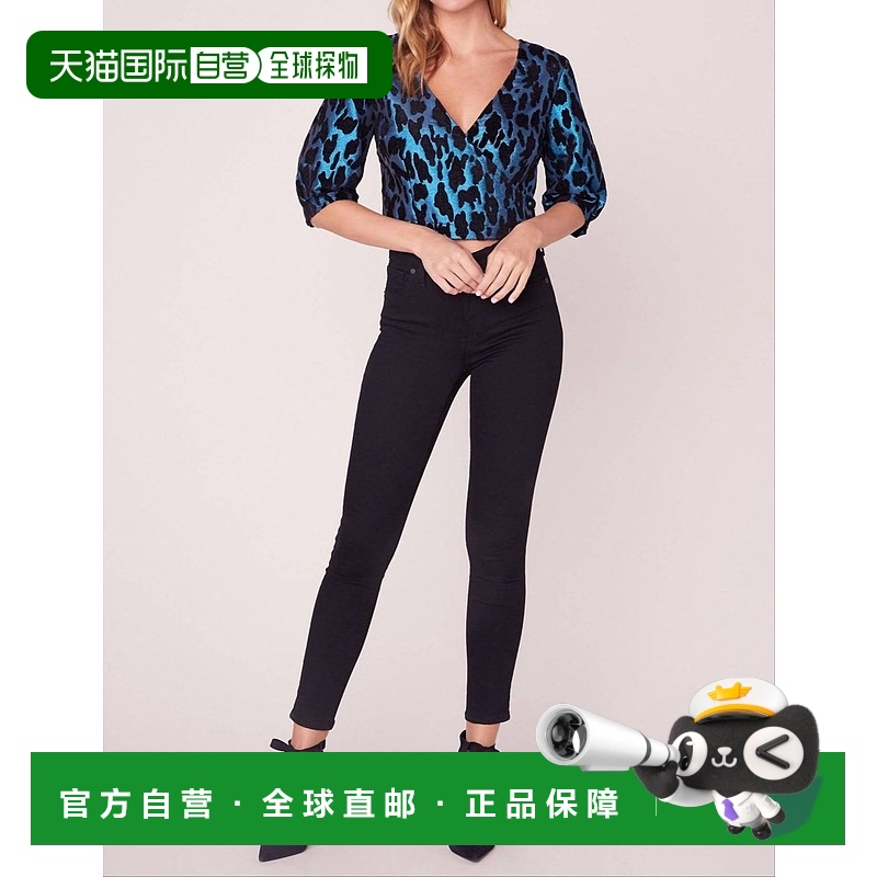 自营 bb dakota蓝色豹纹金属上衣 - 蓝色 美国奥莱直发