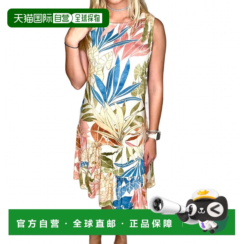 自营 charlie bIsland Vibes分层Midi白色热带连衣裙 美国奥莱直