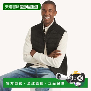 自营Nautica Mens Mixed Media Vest - midnight black twist 美