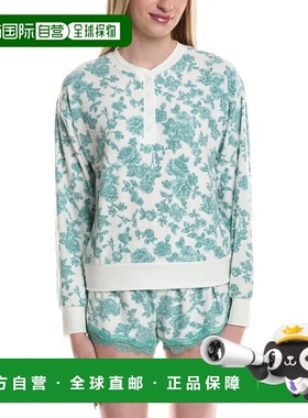 自营PJ Salvage Lacey Jade Waffle-Knit Top - white 美国奥莱直