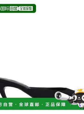 自营The Attico Fabric Flat Women's Sandals - black 美国奥莱